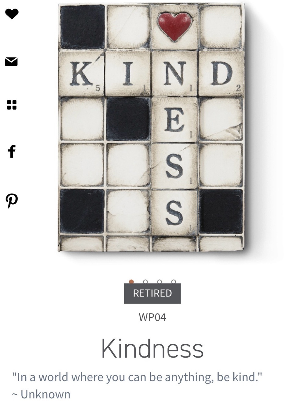 Sid Dickens Kindness DISCONTINUED Wall Tile — Cream, Black & Red Accent